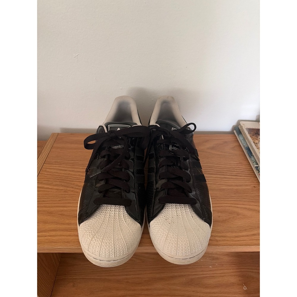 Adidas Superstar II Black White Perforated Patent Leather Mens‎ Shoes G60979 13